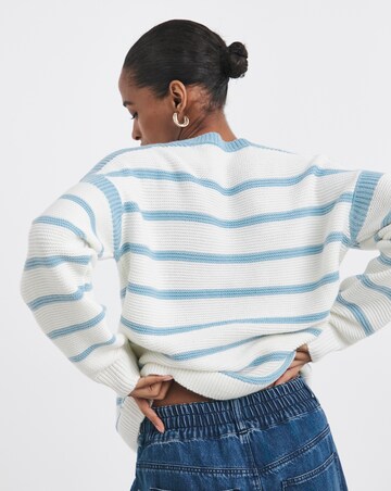 Blue Stripe Crew Neck Jumper