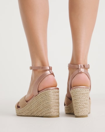Malibu Crossover Wedge Espadrille Sandals - Wide Fit (E)