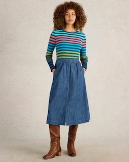 White Stuff Heather Denim Midi Skirt