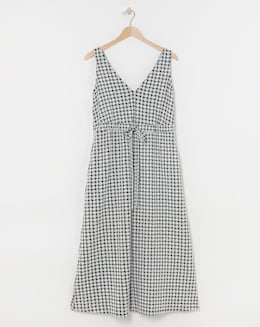 Check Jersey Pinafore Dress