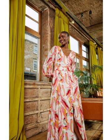 FatFace Peony Painted Leaves Maxi Dress