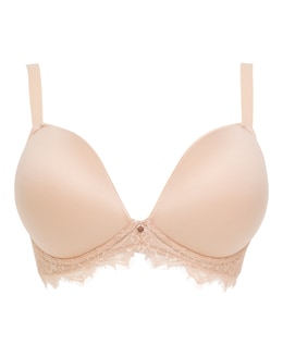 Figleaves  Smoothing Non Wired Bra With Lace Detail B-G - Latte