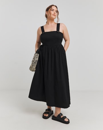 Simply Be Black Poplin Sundress with Pockets
