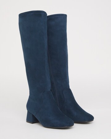 Claudia Low Block Heel Knee High Boots - Standard Fit (D) & Standard/Curvy Calf