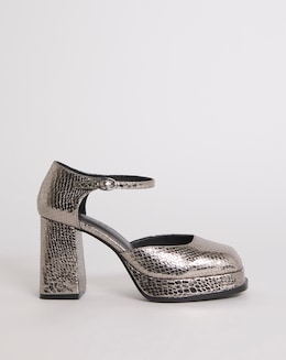 Coralie Metallic Platform Heeled Shoes - Wide Fit (E)