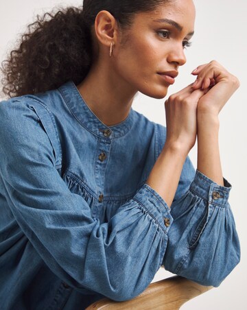 Whistles Chambray Denim Trapeze Dress