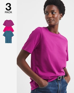 Pure Cotton 3 Pack Crew Neck T-Shirts