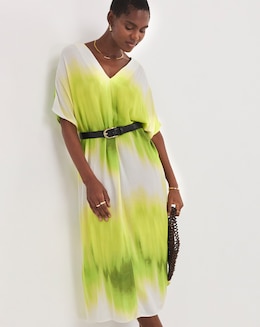 Crinkle Kaftan Overhead Midi Dress