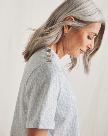 Julipa Pure Cotton Button Shoulder T-Shirt