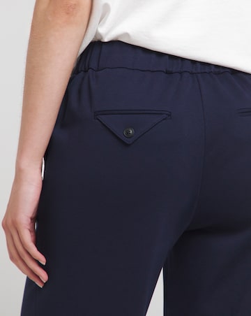 Navy Ponte Wide Leg Trousers