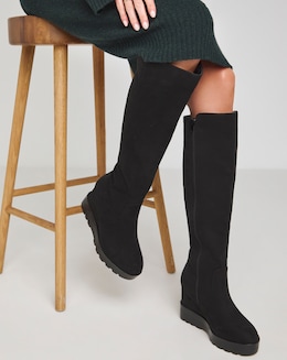 Ashleigh Leather Stretch Boots Extra Wide Fit (EEE) Super Curvy/Curvy Plus Calf