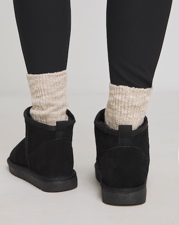 Renna Suede Low Cut Warm Lined Snug Boots Wide E Fit