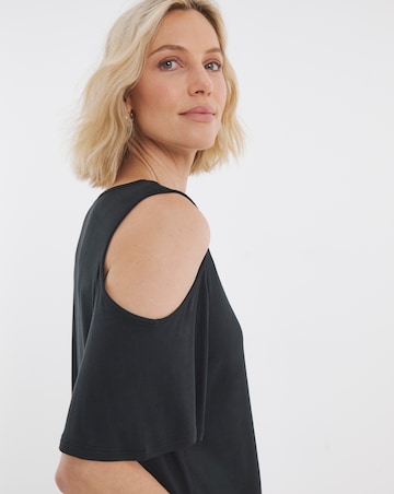 Cold Shoulder Longline Swing Top