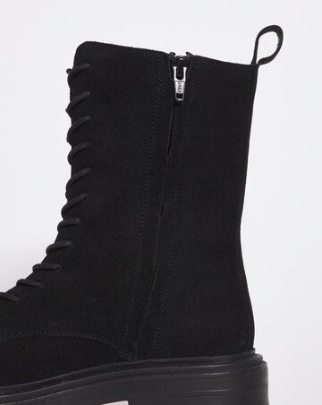 Suede Lace Up Boot - Wide Fit (E)