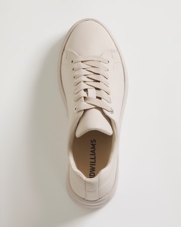 Leather Lace To Toe Flexi Sole Trainer - Wide Fit (E)