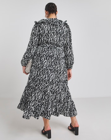 Lovedrobe Animal Ruffle Midi Dress