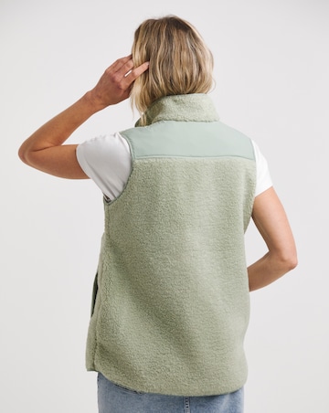 Green Lightweight Lined Borg Gilet
