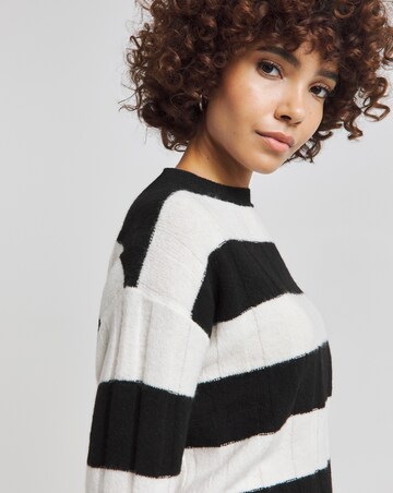 Mono Stripe Rib Crew Neck Jumper