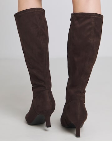 Hillary Kitten Heel High Leg Boots - Standard Fit (D) & Standard Calf