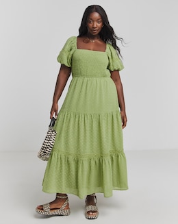 Lovedrobe Shirred Front Tie Back Midaxi Dress