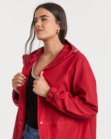 Simply Be Red Longline Rubberised Coat