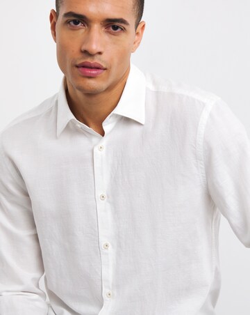 BOSS Linen Mix White Shirt