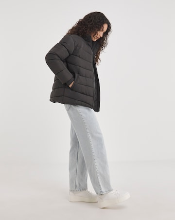 Charcoal Padded Puffer Coat
