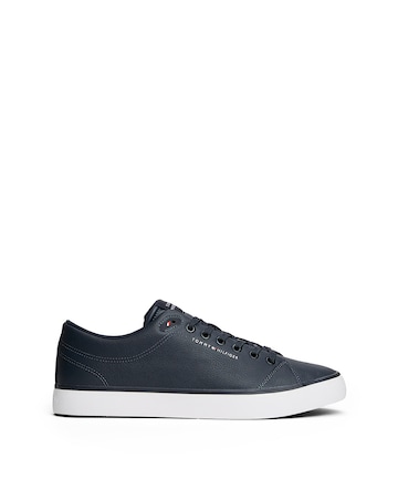 Tommy Hilfiger Vulcanised Low Leather Trainer - Navy