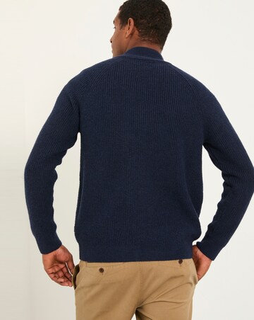 FatFace Harwick Zip Through Jumper (Regular & Tall) - Navy