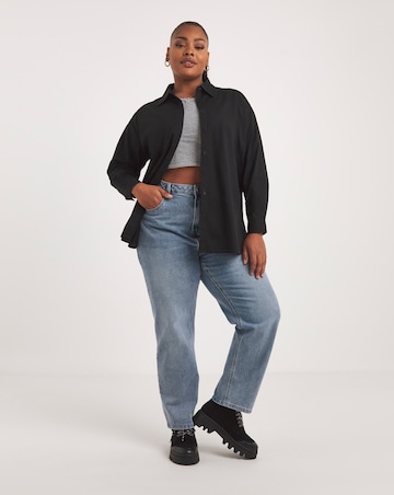 Black Relaxed Cotton Poplin Shirt