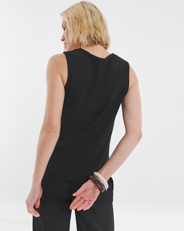 Black Ric Rac Contrast Trim Vest