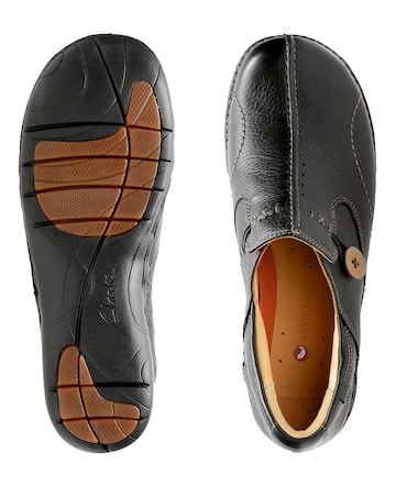 Clarks Un Loop Button Slip On Shoes Standard Fit