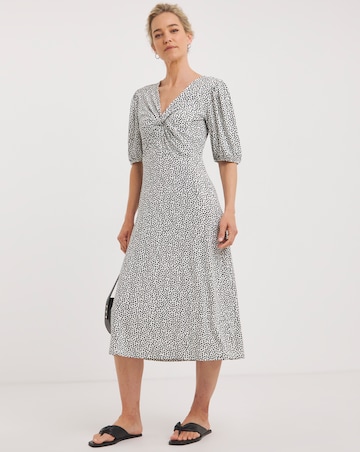 Twisted Front Midi Dress