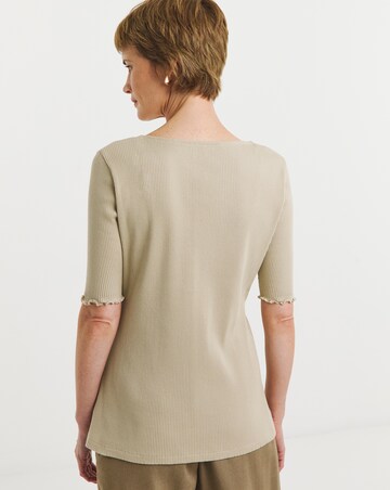 Lettuce Half Sleeve Rib Cardi