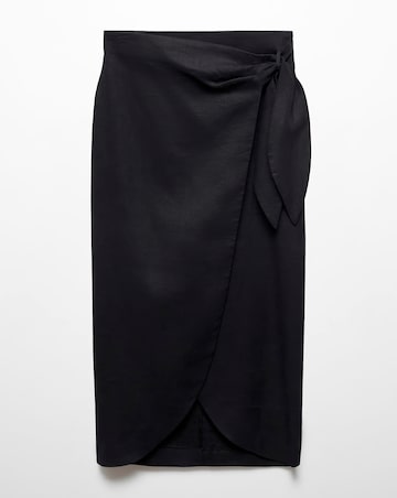 Mango Bow Wrap Linen Skirt
