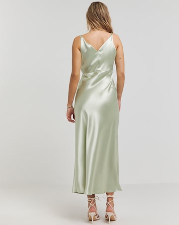 Simply Be Sage Satin Cami Slip Dress