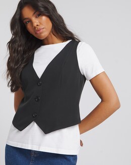 Black Tailored Waistcoat