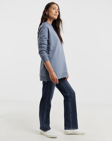 Side Zip Longline Sweatshirt