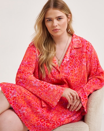 Button Through Plisse Night Shirt