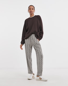 Printed Tapered Leg Jersey Trouser