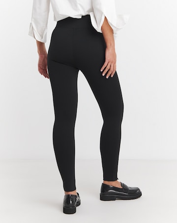 Black Zip Hem Ponte Leggings