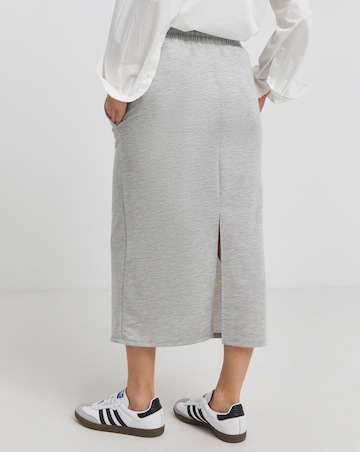 Grey Marl Jersey Maxi Sweat Skirt