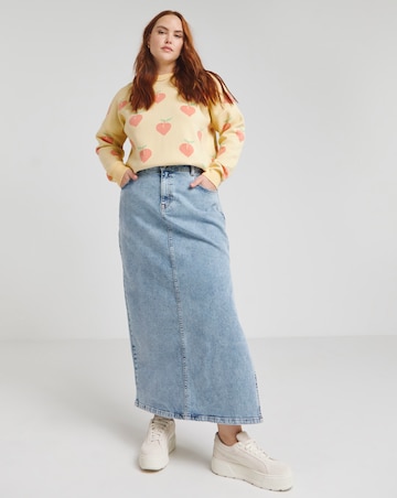 Simply Be Peach Pattern Crew Neck Jumper