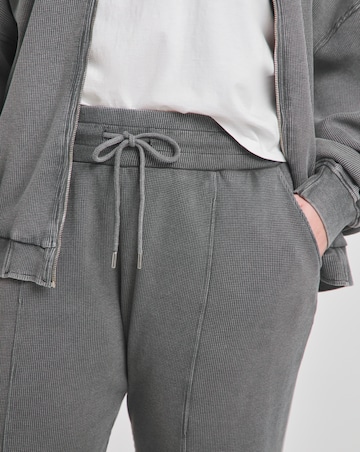 Simply Be Grey Acid Wash Waffle Wide Leg Joggers