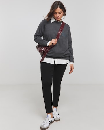 Black Acid Wash All Star Varsity Slogan Sweatshirt