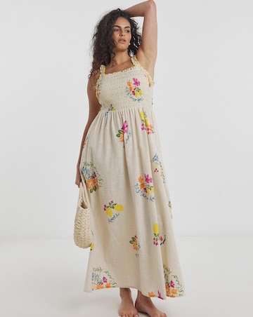 Simply Be Cotton Shirred Maxi Beach Dress