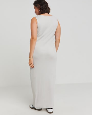 Simply Be Grey Ribbed Scoop Neck Maxi Dress