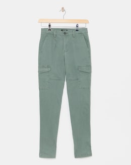 Khaki Stretch Utility Tapered Chino Trousers