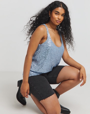 Sequin Scoop Vest