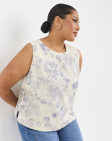 Simply Be Floral Linen Blend Vest Top
